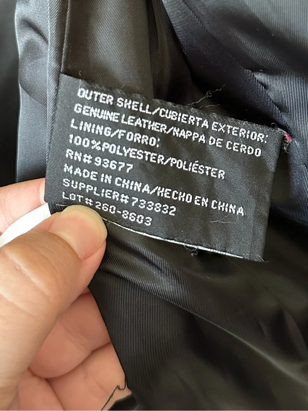 Worthington Genuine Leather Jacket Black Zip Front Tailored Blazer Coat Large - Picture 6 of 9